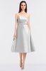 ColsBM Stacy White Elegant Ball Gown Bateau Sleeveless Zip up Ruching Bridesmaid Dresses