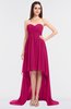 ColsBM Skye Beetroot Purple Sexy A-line Strapless Zip up Sweep Train Ruching Bridesmaid Dresses