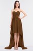 ColsBM Skye Brown Sexy A-line Strapless Zip up Sweep Train Ruching Bridesmaid Dresses