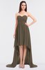 ColsBM Skye Carafe Brown Sexy A-line Strapless Zip up Sweep Train Ruching Bridesmaid Dresses