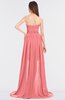 ColsBM Skye Coral Sexy A-line Strapless Zip up Sweep Train Ruching Bridesmaid Dresses