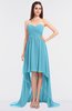 ColsBM Skye Light Blue Sexy A-line Strapless Zip up Sweep Train Ruching Bridesmaid Dresses