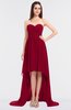 ColsBM Skye Maroon Sexy A-line Strapless Zip up Sweep Train Ruching Bridesmaid Dresses