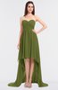 ColsBM Skye Olive Green Sexy A-line Strapless Zip up Sweep Train Ruching Bridesmaid Dresses