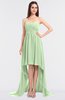 ColsBM Skye Pale Green Sexy A-line Strapless Zip up Sweep Train Ruching Bridesmaid Dresses