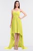 ColsBM Skye Pale Yellow Sexy A-line Strapless Zip up Sweep Train Ruching Bridesmaid Dresses