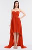 ColsBM Skye Persimmon Sexy A-line Strapless Zip up Sweep Train Ruching Bridesmaid Dresses