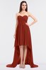 ColsBM Skye Rust Sexy A-line Strapless Zip up Sweep Train Ruching Bridesmaid Dresses
