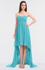 ColsBM Skye Turquoise Sexy A-line Strapless Zip up Sweep Train Ruching Bridesmaid Dresses