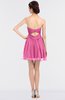 ColsBM Denise Carnation Pink Glamorous A-line Sleeveless Zip up Mini Appliques Bridesmaid Dresses