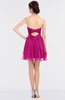 ColsBM Denise Hot Pink Glamorous A-line Sleeveless Zip up Mini Appliques Bridesmaid Dresses
