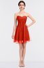 ColsBM Denise Mandarin Red Glamorous A-line Sleeveless Zip up Mini Appliques Bridesmaid Dresses