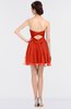 ColsBM Denise Mandarin Red Glamorous A-line Sleeveless Zip up Mini Appliques Bridesmaid Dresses