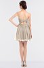 ColsBM Denise Pastel Rose Tan Glamorous A-line Sleeveless Zip up Mini Appliques Bridesmaid Dresses