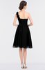 ColsBM Emelia Black Elegant A-line Sleeveless Zip up Knee Length Ruching Bridesmaid Dresses