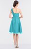 ColsBM Emelia Blue Radiance Elegant A-line Sleeveless Zip up Knee Length Ruching Bridesmaid Dresses