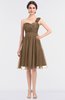 ColsBM Emelia Bronze Brown Elegant A-line Sleeveless Zip up Knee Length Ruching Bridesmaid Dresses