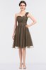 ColsBM Emelia Chocolate Brown Elegant A-line Sleeveless Zip up Knee Length Ruching Bridesmaid Dresses