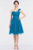 ColsBM Emelia Cornflower Blue Elegant A-line Sleeveless Zip up Knee Length Ruching Bridesmaid Dresses