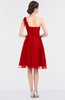 ColsBM Emelia Flame Scarlet Elegant A-line Sleeveless Zip up Knee Length Ruching Bridesmaid Dresses