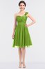 ColsBM Emelia Greenery Elegant A-line Sleeveless Zip up Knee Length Ruching Bridesmaid Dresses