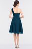 ColsBM Emelia Moroccan Blue Elegant A-line Sleeveless Zip up Knee Length Ruching Bridesmaid Dresses
