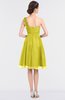 ColsBM Emelia Pale Yellow Elegant A-line Sleeveless Zip up Knee Length Ruching Bridesmaid Dresses