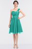 ColsBM Emelia Turquoise G97 Elegant A-line Sleeveless Zip up Knee Length Ruching Bridesmaid Dresses