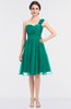 ColsBM Emelia Viridian Green Elegant A-line Sleeveless Zip up Knee Length Ruching Bridesmaid Dresses