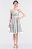 ColsBM Emelia White Elegant A-line Sleeveless Zip up Knee Length Ruching Bridesmaid Dresses