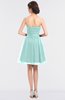 ColsBM Julissa Blue Glass Glamorous Strapless Sleeveless Zip up Knee Length Ruching Bridesmaid Dresses