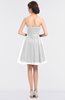 ColsBM Julissa Cloud White Glamorous Strapless Sleeveless Zip up Knee Length Ruching Bridesmaid Dresses
