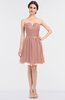 ColsBM Julissa Coral Almond Glamorous Strapless Sleeveless Zip up Knee Length Ruching Bridesmaid Dresses