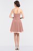 ColsBM Julissa Coral Almond Glamorous Strapless Sleeveless Zip up Knee Length Ruching Bridesmaid Dresses