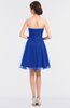 ColsBM Julissa Dazzling Blue Glamorous Strapless Sleeveless Zip up Knee Length Ruching Bridesmaid Dresses