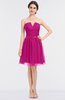 ColsBM Julissa Hot Pink Glamorous Strapless Sleeveless Zip up Knee Length Ruching Bridesmaid Dresses