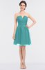 ColsBM Julissa Lake Blue Glamorous Strapless Sleeveless Zip up Knee Length Ruching Bridesmaid Dresses