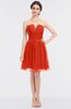 ColsBM Julissa Mandarin Red Glamorous Strapless Sleeveless Zip up Knee Length Ruching Bridesmaid Dresses