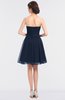 ColsBM Julissa Navy Blue Glamorous Strapless Sleeveless Zip up Knee Length Ruching Bridesmaid Dresses