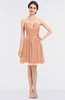 ColsBM Julissa Peach Nectar Glamorous Strapless Sleeveless Zip up Knee Length Ruching Bridesmaid Dresses