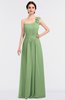 ColsBM Winter Sage Green Mature A-line Asymmetric Neckline Sleeveless Floor Length Flower Bridesmaid Dresses