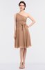 ColsBM Miriam Almost Apricot Mature A-line Zip up Knee Length Bow Bridesmaid Dresses