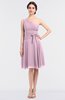 ColsBM Miriam Baby Pink Mature A-line Zip up Knee Length Bow Bridesmaid Dresses
