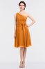 ColsBM Miriam Orange Mature A-line Zip up Knee Length Bow Bridesmaid Dresses