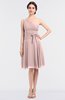 ColsBM Miriam Pastel Pink Mature A-line Zip up Knee Length Bow Bridesmaid Dresses