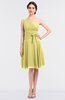 ColsBM Miriam Pastel Yellow Mature A-line Zip up Knee Length Bow Bridesmaid Dresses
