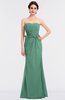 ColsBM Natalee Beryl Green Romantic A-line Strapless Zip up Floor Length Ruching Bridesmaid Dresses
