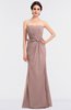 ColsBM Natalee Blush Pink Romantic A-line Strapless Zip up Floor Length Ruching Bridesmaid Dresses