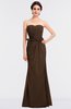 ColsBM Natalee Chocolate Brown Romantic A-line Strapless Zip up Floor Length Ruching Bridesmaid Dresses