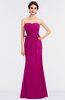 ColsBM Natalee Hot Pink Romantic A-line Strapless Zip up Floor Length Ruching Bridesmaid Dresses